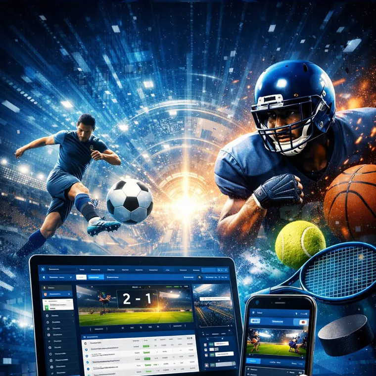Sports betting interface with football match